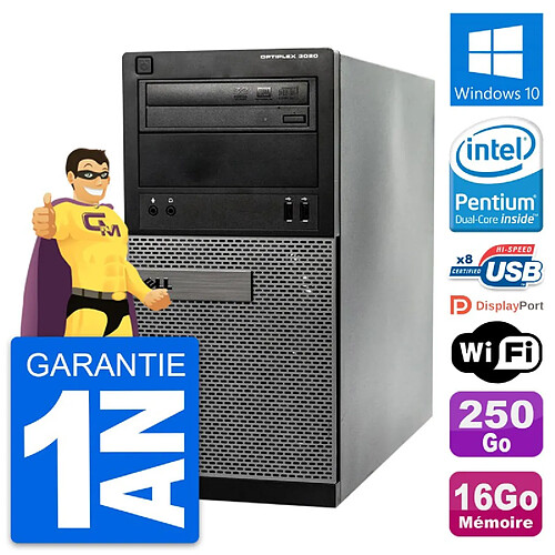 PC Tour Dell OptiPlex 3020 Intel G3220 RAM 16Go Disque Dur 250Go Windows 10 Wifi · Occasion