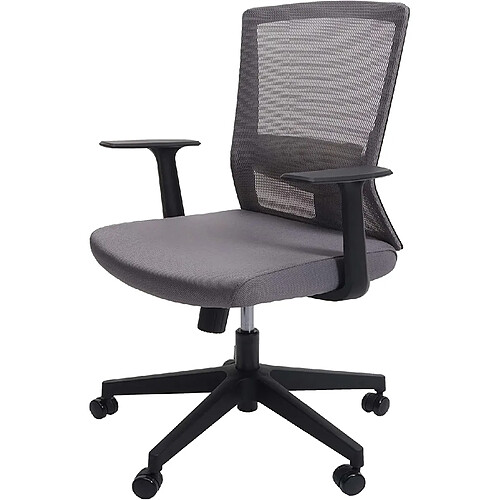 Decoshop26 Chaise de bureau dossier ergonomique inclinable hauteur réglable maille gris BUR04103