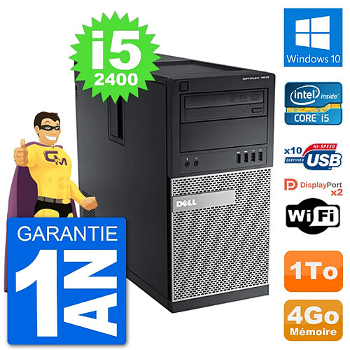 PC Tour Dell 7010 Intel Core i5-2400 RAM 4Go Disque Dur 1To Windows 10 Wifi · Occasion