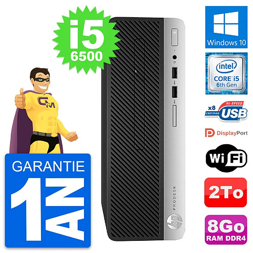 PC HP ProDesk 400 G4 SFF Intel i5-6500 RAM 8Go Disque Dur 2To Windows 10 Wifi · Occasion