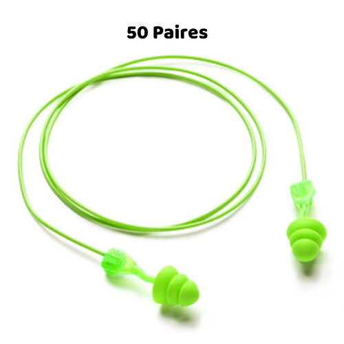 Bouchons d'Oreille 33 dB Moldex Twisters Trio Cord, 50 Paires