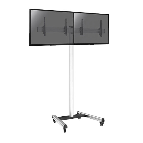 Kimex Support sur roulettes pour 2 écrans TV 50'' - 55'' - Hauteur 240cm - Inclinable