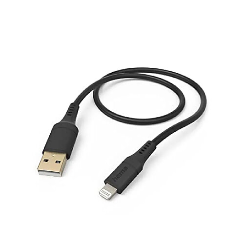 Hama Câble de charge Flexible, USB-A - Lightning, 1,5 m, silicone, noir