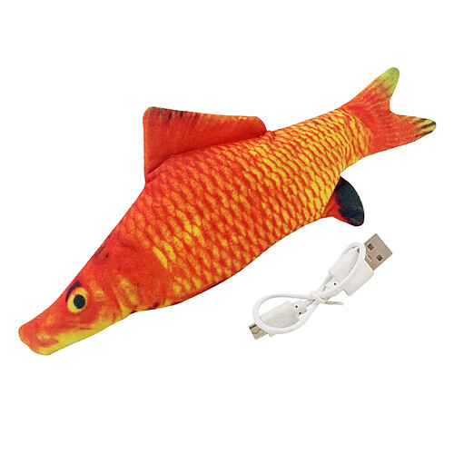 1 Pc 28-30 Cm Disquette électrique Poisson Chat Jouet Rechargeable Animaux Morsure Herbe à Chat Jouets Carpe Crucian