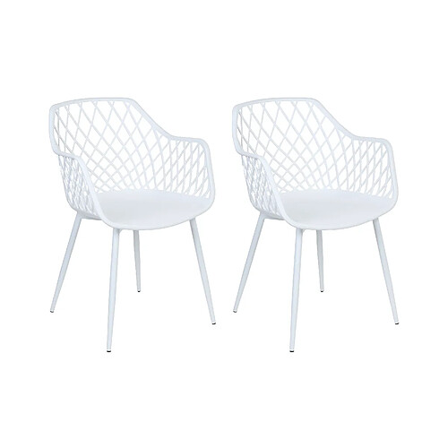 Beliani Chaise de salle à manger Set de 2 Blanc NASHUA II