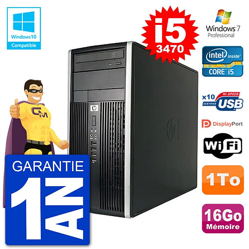 PC HP 6300 MT Intel Core i5-3470 RAM 16Go Disque 1To Graveur DVD Wifi W7 · Occasion