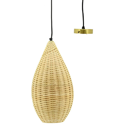 Aubry Gaspard Suspension goutte en rotin naturel Diamètre 23cm.