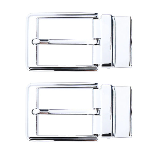 2 Pièces Boucles de Ceinture Classique pour Homme - Argent