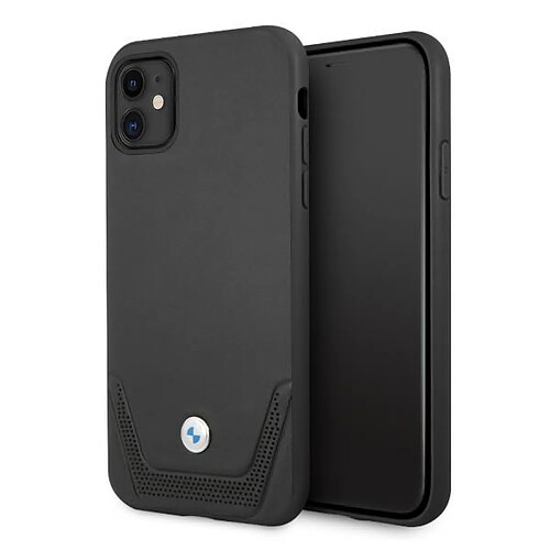 etui bmw bmhcn61rswpk iphone 11 6,1" / xr noir coque dur cuir perforate