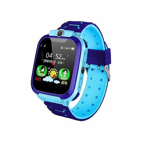 Q12B Montre Intelligente Pour Enfants Montre Téléphone Pour Android Ios Life Étanche Lbs Positionnement 2G Carte Sim Dail Appel Bleu