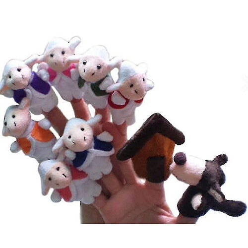 Universal 10pcs / contes de fées Wolf et les sept petits chèvres de poupée de marionnette