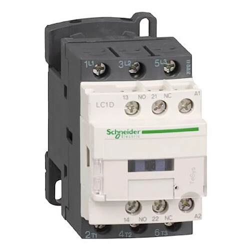 contacteur tesys d - 9a - 3 pôles - 1f+1o - 24v ac - schneider electric lc1d09b7