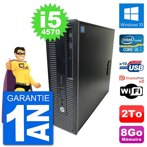 PC HP EliteDesk 800 G1 Core i5-4570 RAM 8Go Disque Dur 2To Windows 10 Wifi · Occasion