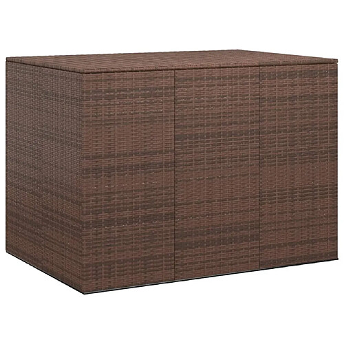 vidaXL Boîte à coussins de jardin Résine tressée 145x100x103 cm Marron