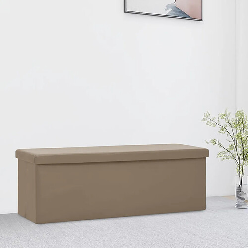 vidaXL Banc de rangement pliable Cappuccino PVC