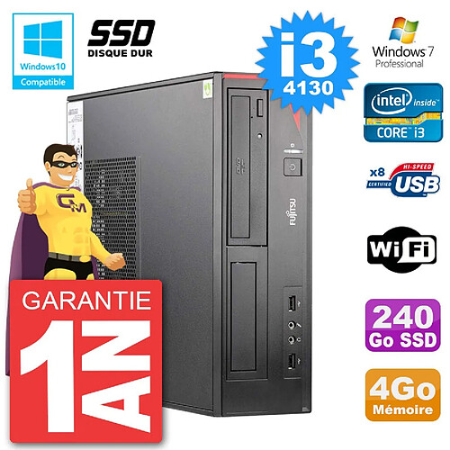 PC Fujitsu Esprimo E520 DT i3-4130 RAM 4Go SSD 240Go Graveur DVD Wifi W7 · Occasion