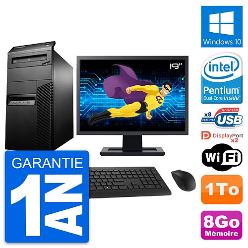 PC Tour Lenovo M93p Ecran 19" Intel G3220 RAM 8Go Disque Dur 1To Windows 10 Wifi · Occasion