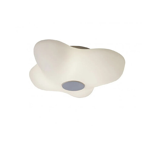 Luminaire Center Plafonnier salle de bains Eos Opale blanc 4 ampoules 49cm