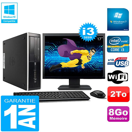 PC HP Compaq Pro 6300 SFF I3-3220 8Go 2To Graveur DVD Wifi W7 Ecran 17" · Occasion