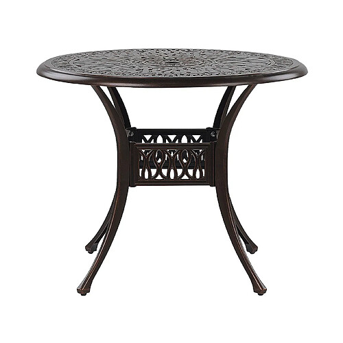 Beliani Table de jardin Métal Marron foncé ANCONA