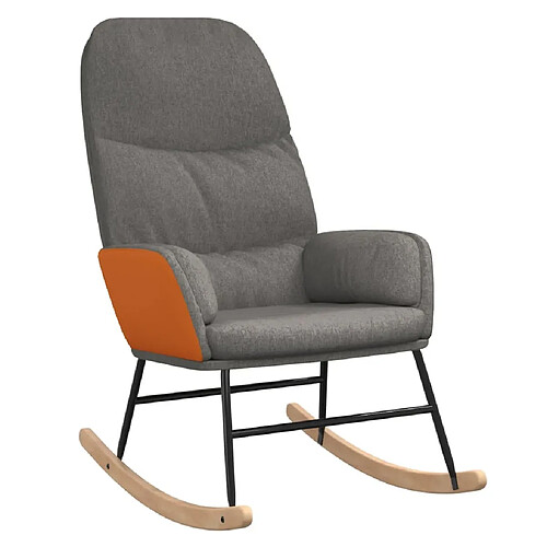 Maison Chic Chaise à bascule | Fauteuil Relax, design moderne Gris clair Tissu -GKD83983