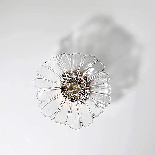 Universal Plafonnier, feuille de lotus abat-jour en verre lampe d'intérieur, style moderne métal plafond lustre suspendu art déco cuivre socle