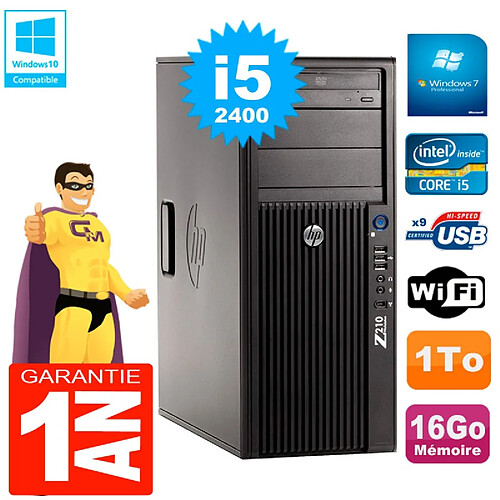 PC HP WorkStation Z210 Tour Core i5-2400 RAM 16Go 1To Graveur DVD Wifi W7 · Occasion