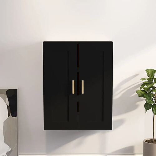 vidaXL Armoire murale noir 69,5x32,5x90 cm bois d'ingénierie