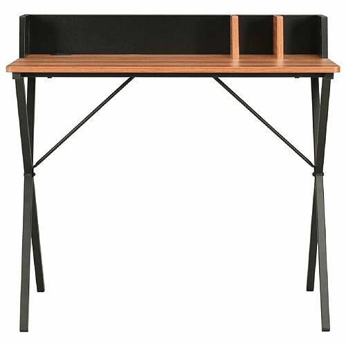 Maison Chic Bureau,Table de travail pour chambre Noir et marron 80x50x84 cm -GKD79761