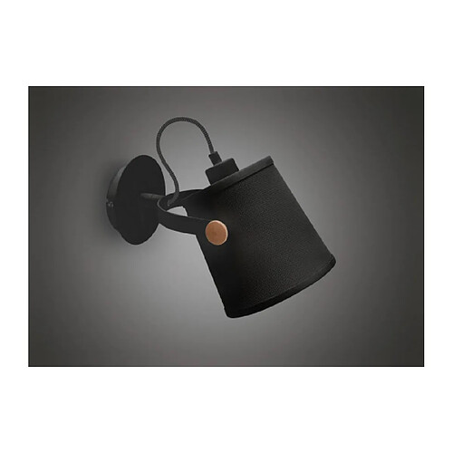 Luminaire Center Applique murale Nordica avec Abat jour noir 1 Ampoule E27, noir mat/hêtre avec Abat jour noir