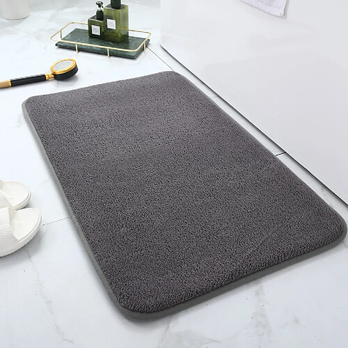 LUUCOZK Tapis de bain antidérapants absorbants à séchage rapide, tapis de décoration de salle de bain-(Poison) gris foncé-60x150cm