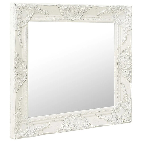 Maison Chic Miroir mural style baroque | Miroir Décoration pour Maison Salle de Bain 50x50 cm Blanc -GKD30560