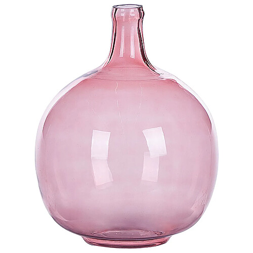 Beliani Vase décoratif CHAPPATHI fait à la main Verre 31 cm Rose