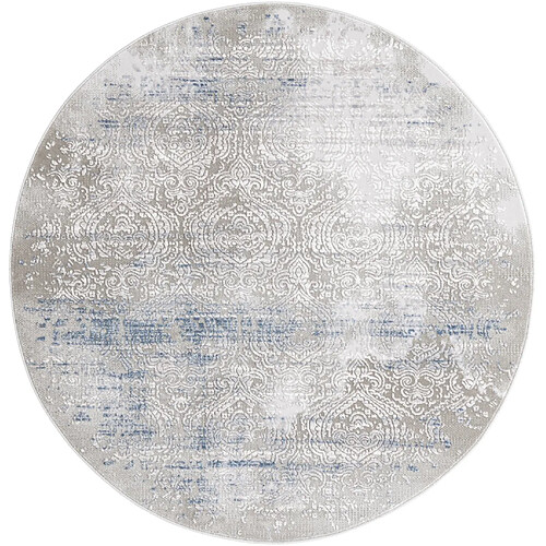 Hadorn Tapis 125x125 gris bleu Davos Charme