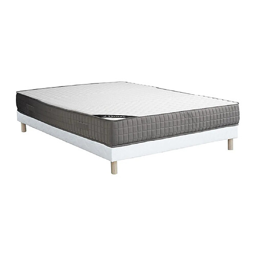 Vente-Unique Ensemble 160 x 200 cm sommier tapissier + matelas mousse et accueil mémoire de forme 11 zones ép.22cm - DANEVO de YSMÉE