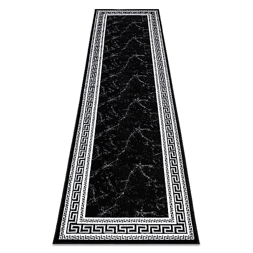 RUGSX Tapis, le tapis de couloir GLOSS moderne 2813 87 élégant, cadre, grec noir gris 80x200 cm