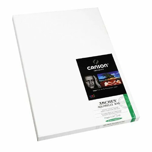 Canson infinity Arches Aquarelle Rag 206121017 Papier photo Format A3 25 feuilles Blanc