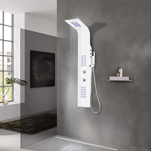 vidaXL Panneau de douche aluminium 20x44x130 cm blanc