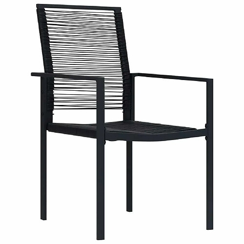 Maison Chic Lot de 4 Chaises de jardin,Fauteuil d'extérieur Rotin PVC Noir -MN29557