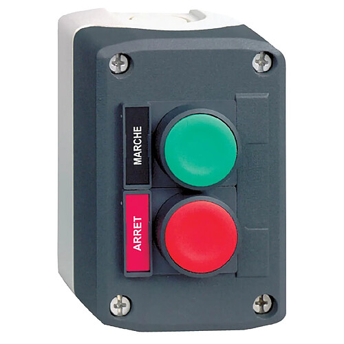 boite à bouton - harmony xal - 2 bouton poussoir - vert et rouge - schneider electric xald211