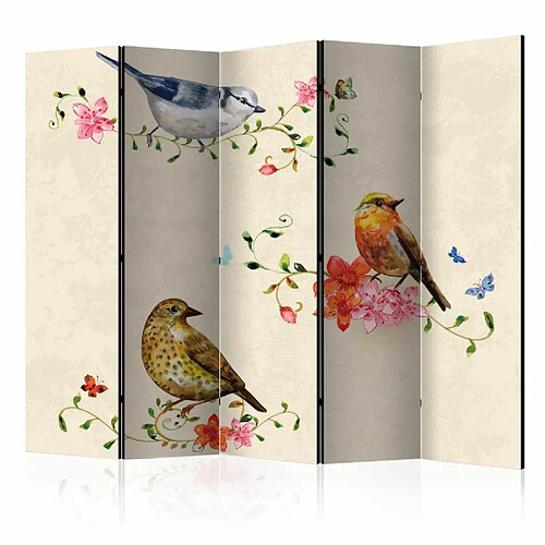 Paris Prix Paravent 5 Volets Bird Song 172x225cm