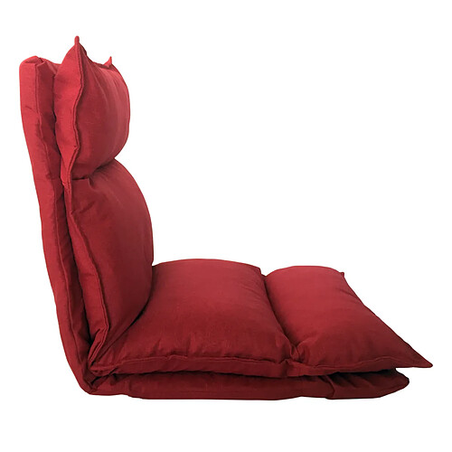 Mobili Rebecca Chaise de Méditation Fauteuil Yoga Rouge Métal Poliéster 70x56x70