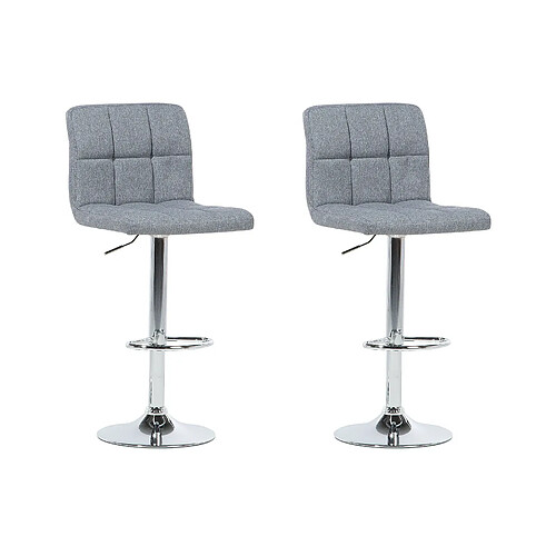 Beliani Tabouret de bar Set de 2 Gris clair MARION