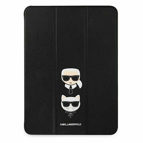 Karl Lagerfeld KLFC12OKCK Étui portefeuille pour iPad 12,9`` Pro 2021 Saffiano Karl & Choupette Noir