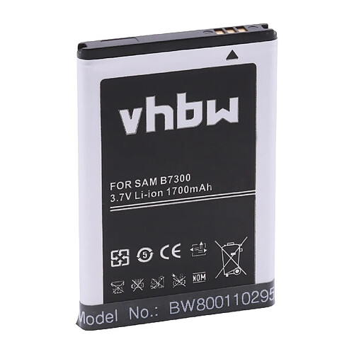 vhbw Li-Ion Batterie 1700mAh (3.7V) pour téléphone, smartphone Samsung SCH-R880, SCH-R900, SCH-R910, SCH-R930 comme EB504465VU, CPLD-69.