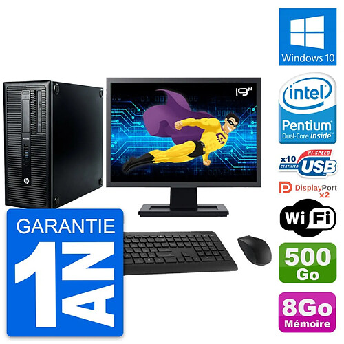 PC Tour HP 600 G1 Ecran 19" Intel G3220 RAM 8Go Disque 500Go Windows 10 Wifi · Occasion