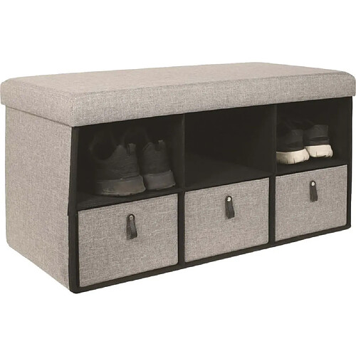 The Home Deco Factory Coffre banc pliable avec rangements moderne Gris clair.