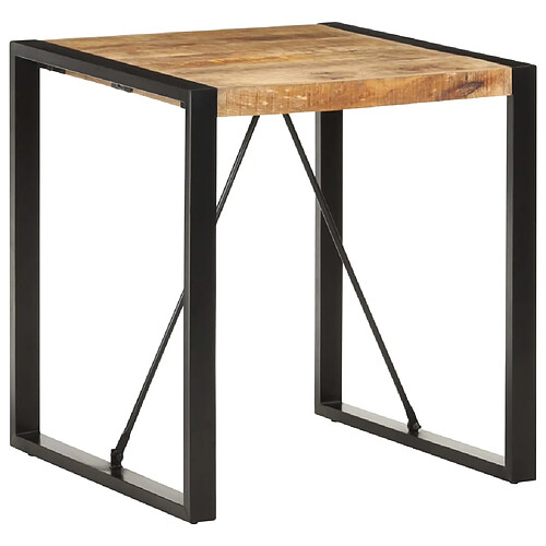 vidaXL Table à manger 70x70x75 cm Bois de manguier massif brut