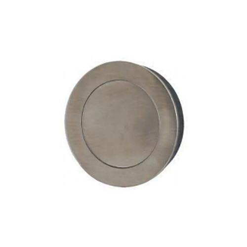 Poignées cuvettes ronde à encastrer - Avec platine poussoir - Diamètre 80 mm - Inox Brossé