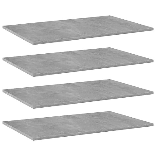 vidaXL Panneaux de bibliothèque 4 pcs gris béton bois d’ingénierie